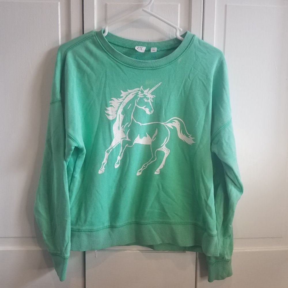 Green Unicorn Crewneck Sweatshirt Gap Kids
